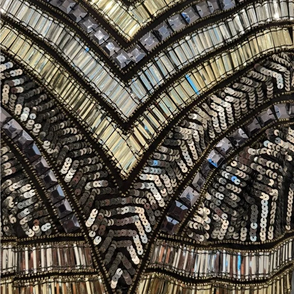 Peace + Love Black High Neck Embellished Bodycon Dress - Picture 6 of 16